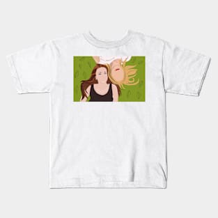 two women lying on the grass Kids T-Shirt